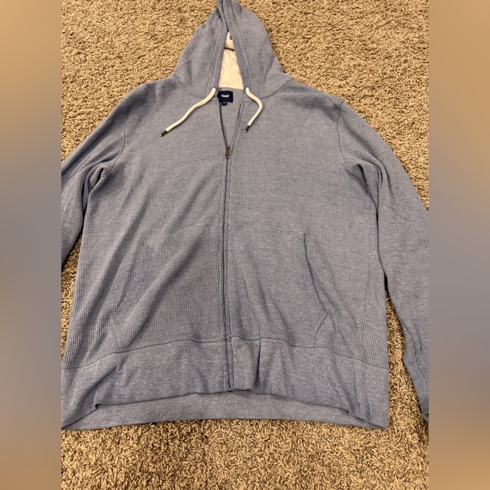 GAP Men's Light Blue Zip-Up Hoodie